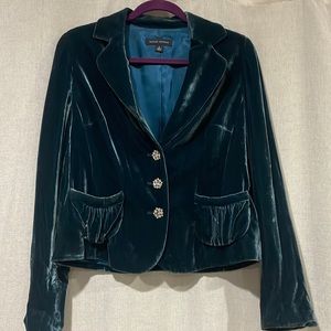 Beautiful crushed velvet, banana republic blazer deep teal rhinestone buttons